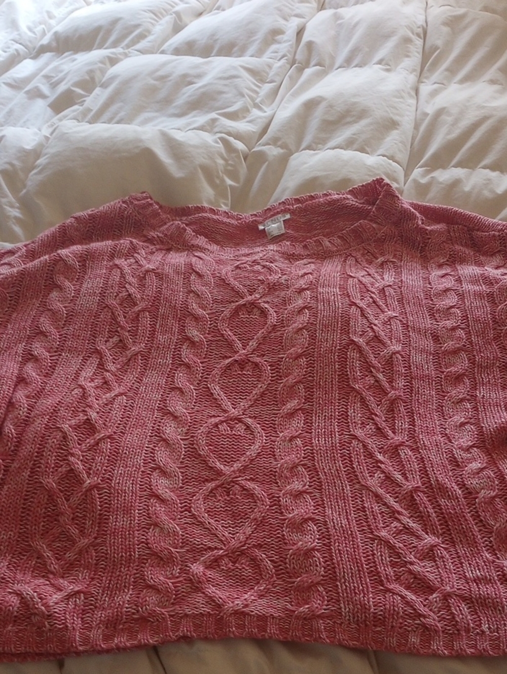 VENUS Pink Cable Knit Crewneck Sweater